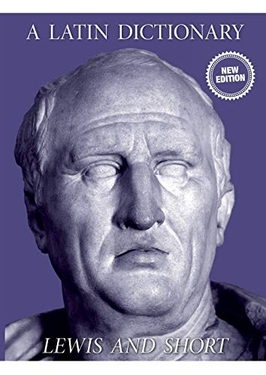 Cover of "A Latin Dictionary", featuring a bust of Cicero.