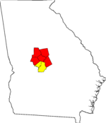 Map of the Macon-Warner Robins-Fort Valley CSA