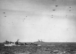 The Operation Overlord (June 1944) was the largest naval operation in history, in a relatively small maritime environment (the English Channel).