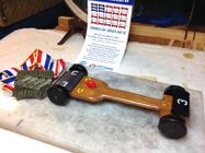 "Pinus Ferrari" Winner 65th-Anniv. Manhattan Beach Pinewood Derby Day 2018, built by Henry M. Caroselli