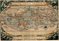 Typus Orbis Terrarum drawn by Abraham Ortelius.jpg