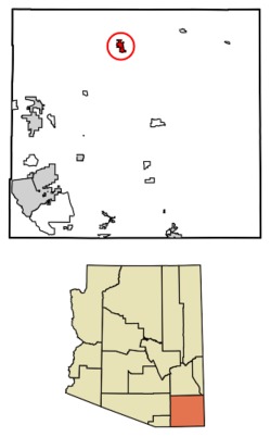 Location of Willcox in Cochise County, Arizona