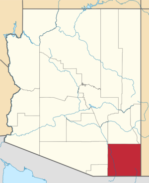 Map of Arizona highlighting Cochise County